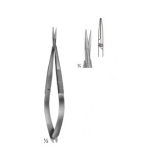 Micro Scissors, Spring Type Flat Handles and Cross- Serration